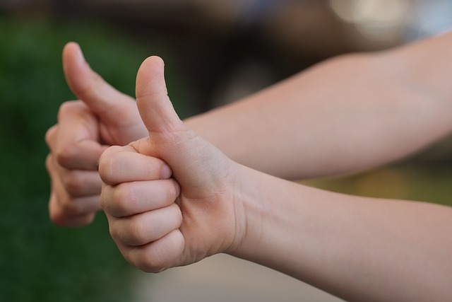 Two hands giving thumbs up.